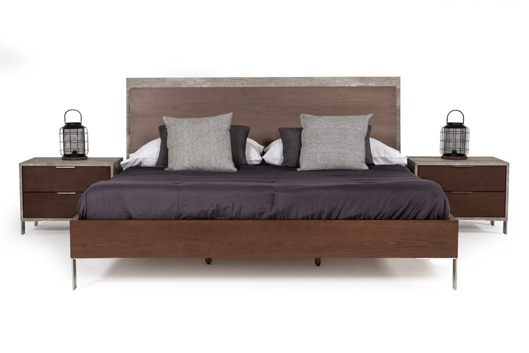 Jubilee Furniture - Nova Domus Redmond Modern Dark Walnut & Faux Concrete Bedroom Set