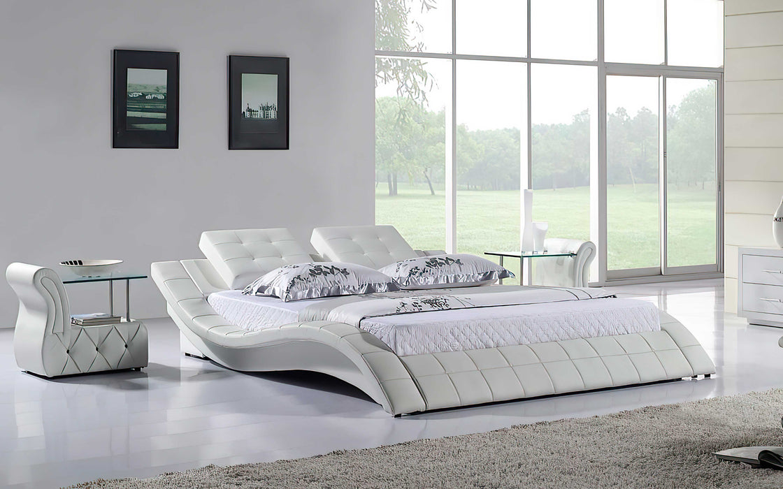 (Custom Order) Jubilee Furniture - Artemis Curved Modern Leather Platform Bed