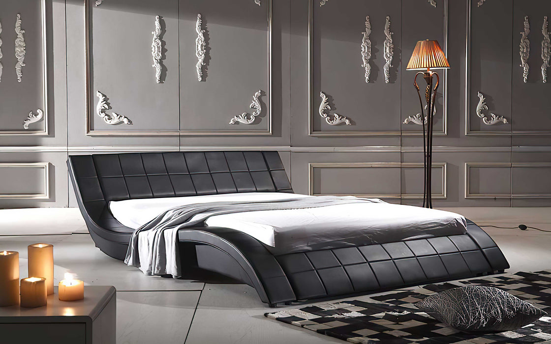 Jubilee Furniture - Verdandi Curved Modern Leather Platform Bed