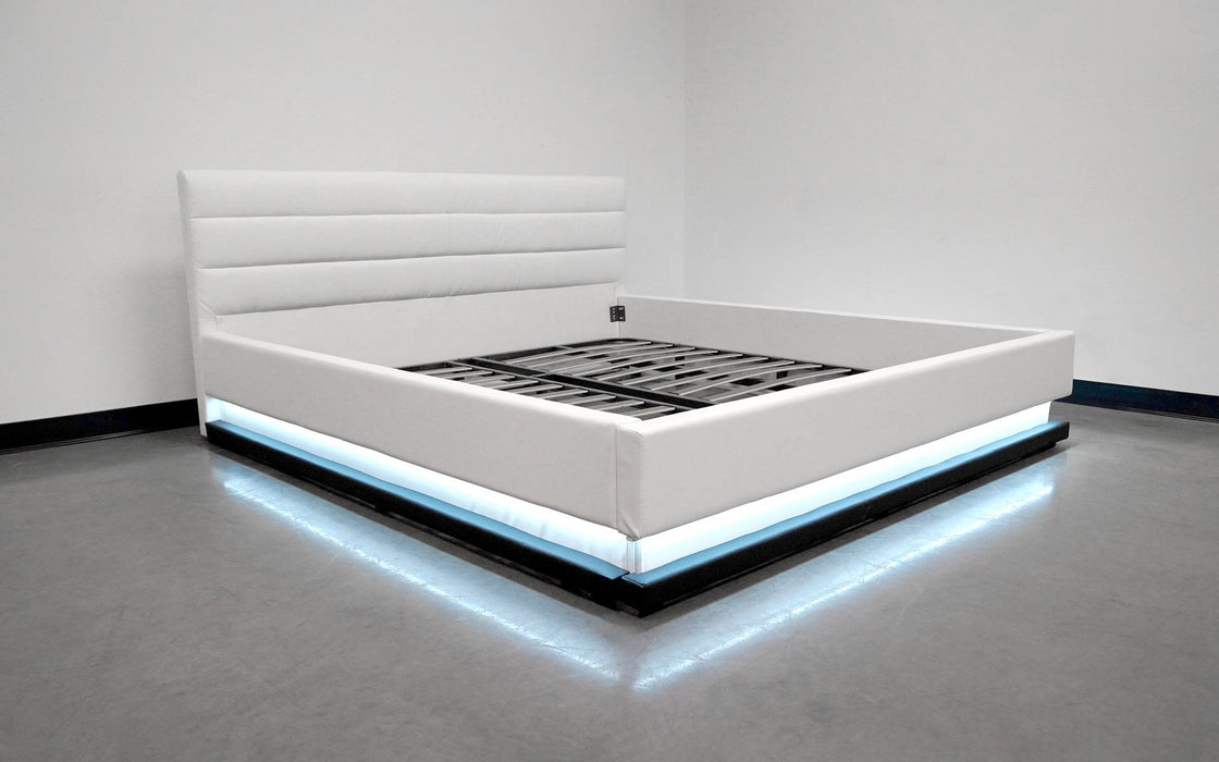 (Custom Order) Jubilee Furniture - Ramirez Modern Leather Bed with LED Lights