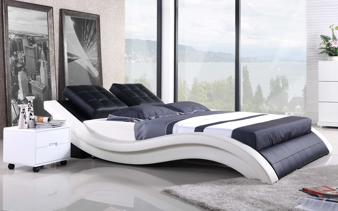 (Custom Order) Jubilee Furniture - Artemis Curved Modern Leather Platform Bed