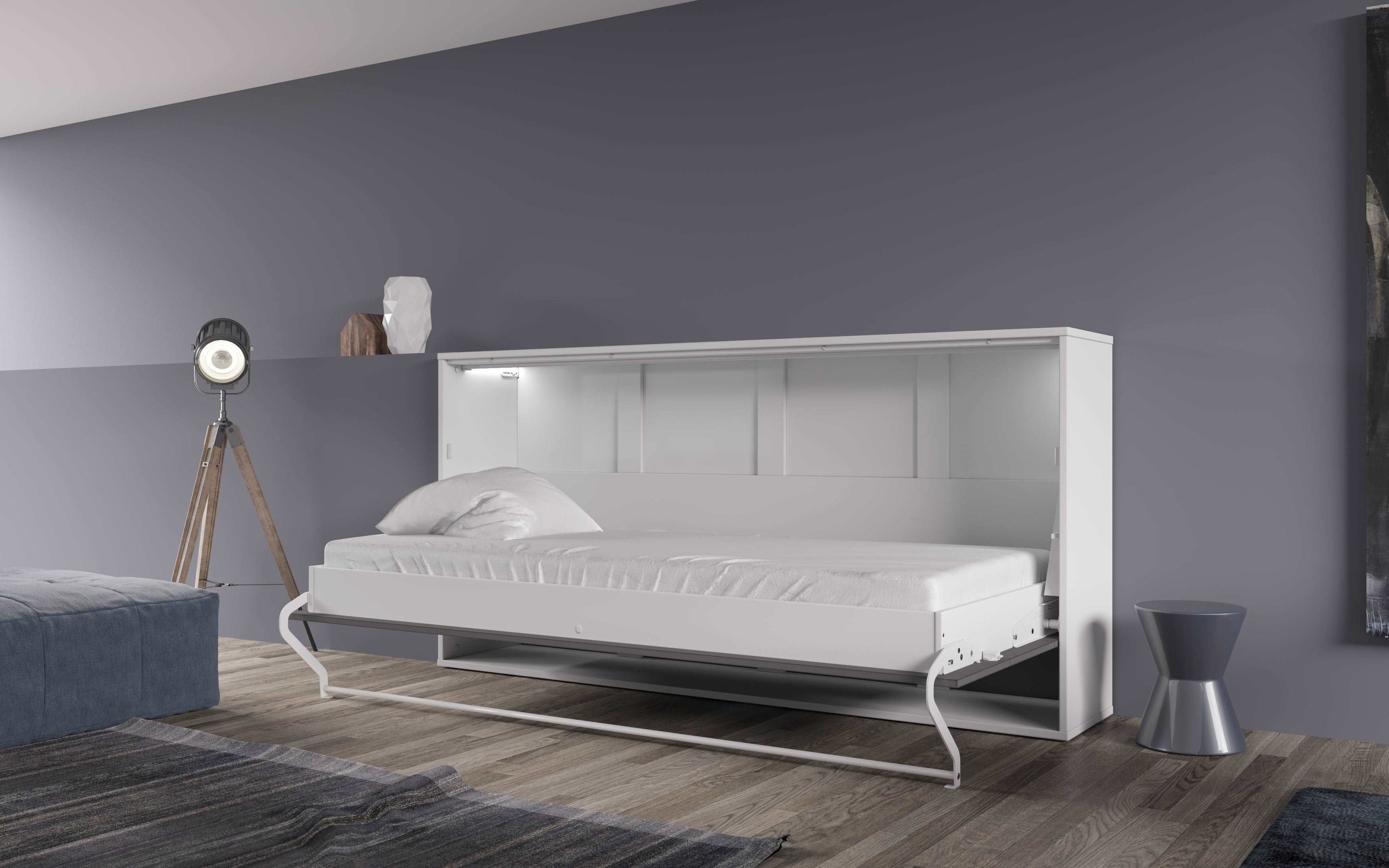 Maxima House - INVENTO Horizontal TWIN Murphy Bed with Mattress and LE ...