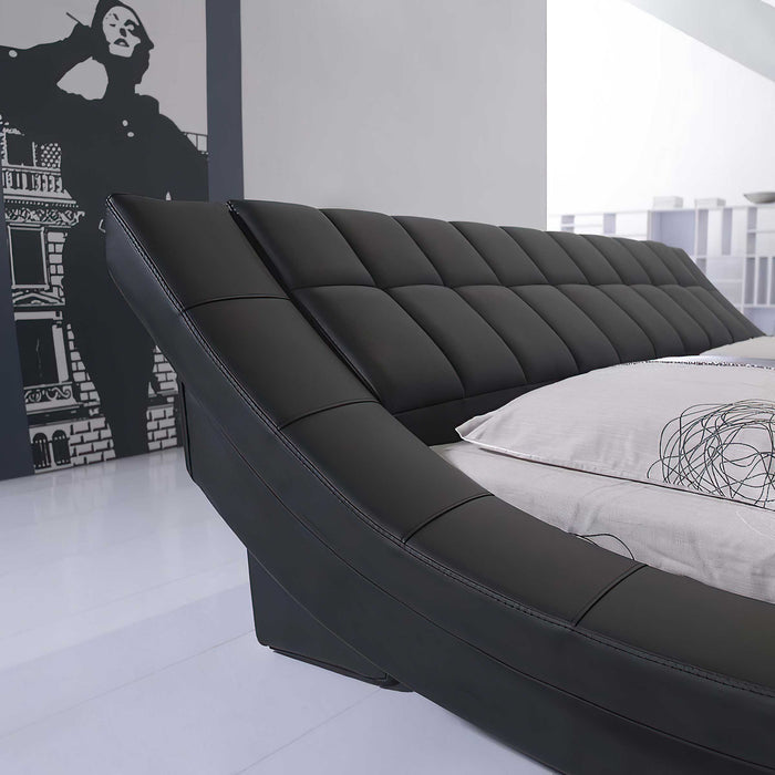 Jubilee Furniture - Verdandi Curved Modern Leather Platform Bed