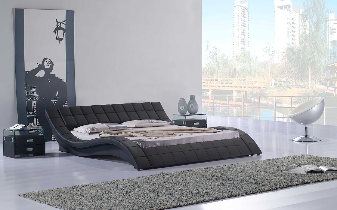 Jubilee Furniture - Verdandi Curved Modern Leather Platform Bed