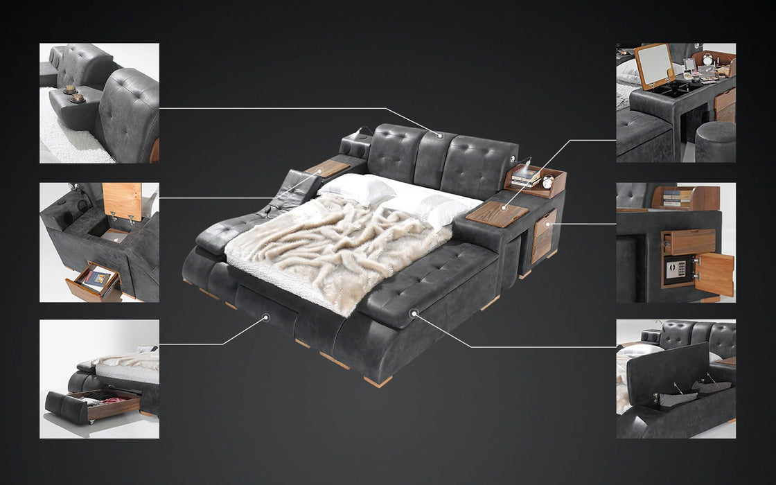 (Custom Order) Jubilee Furniture - Maysun All in One Smart Bed With Massage Lounge Chaise