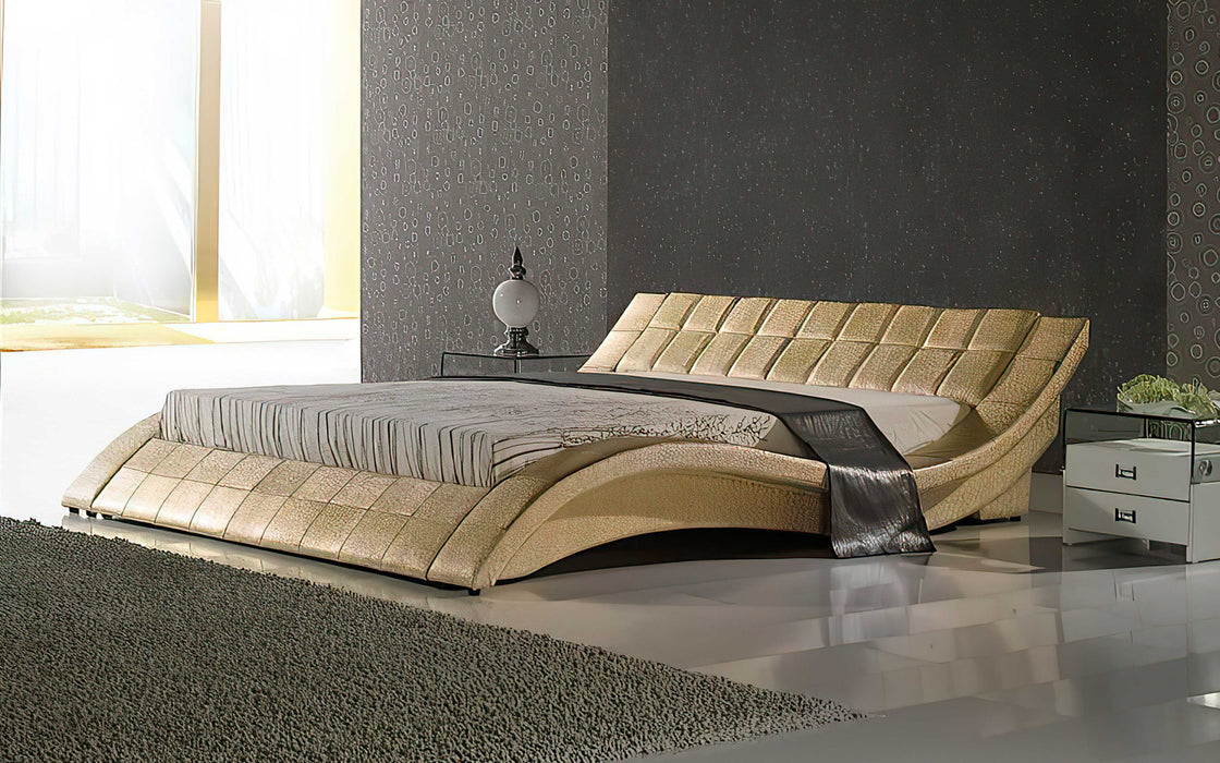 (Custom Order) Jubilee Furniture - Verdandi Curved Modern Leather Platform Bed