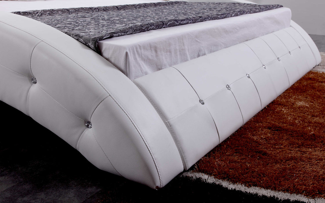 (Custom Order) Jubilee Furniture - Hnoss Curved Modern Leather Platform Bed