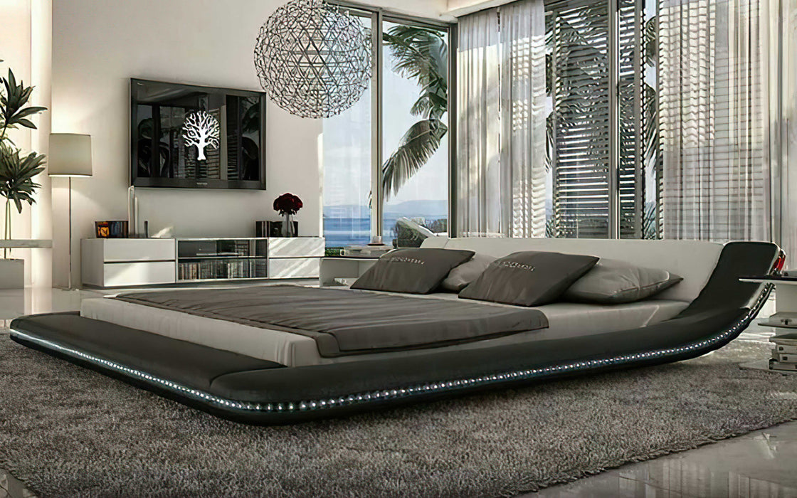 Jubilee Furniture - Tavia Modern Minimalist Bed with LED Lights