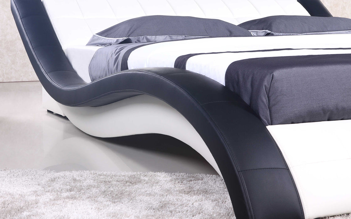 Jubilee Furniture - Verdandi Curved Modern Leather Platform Bed