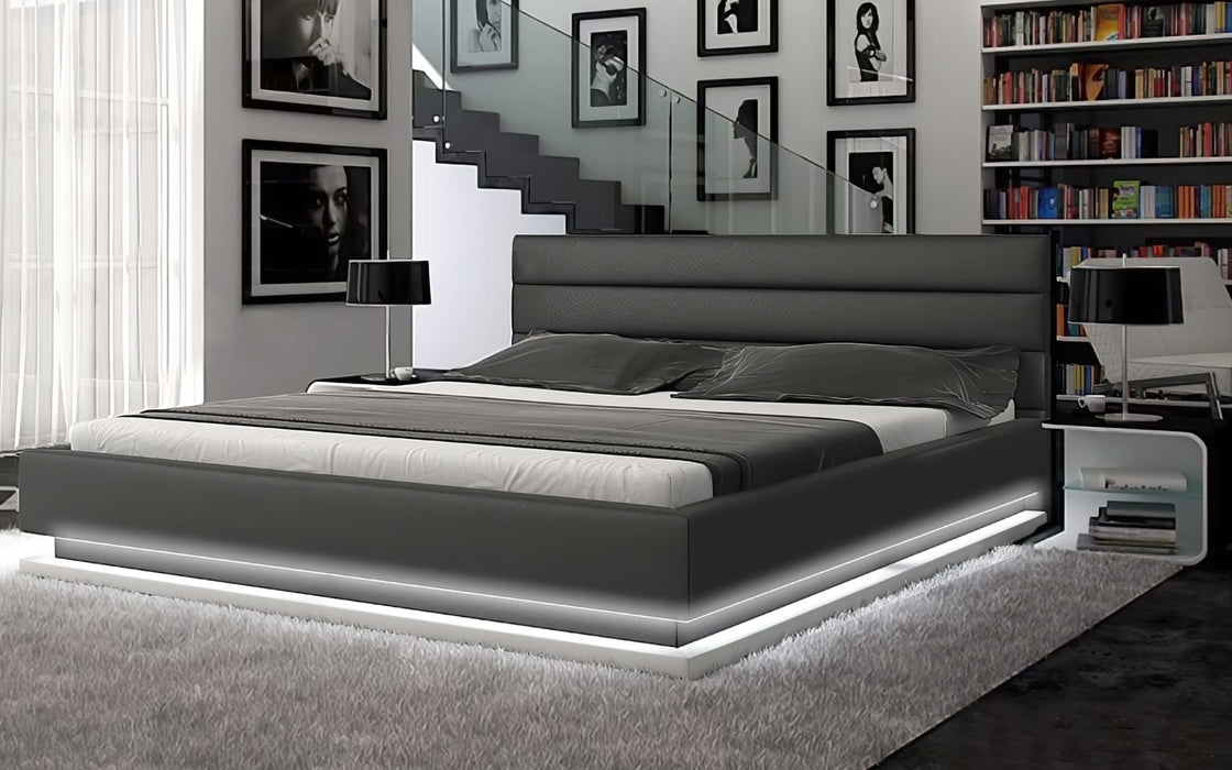 (Custom Order) Jubilee Furniture - Ramirez Modern Leather Bed with LED Lights