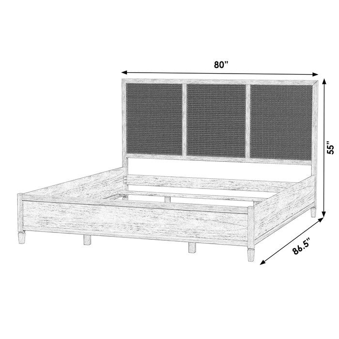 Butler Specialty Company, Flagstaff King or Queen Size Cane Panel Bed