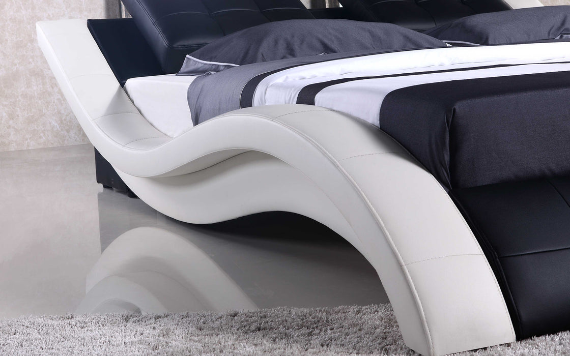 Jubilee Furniture - Artemis Curved Modern Leather Platform Bed