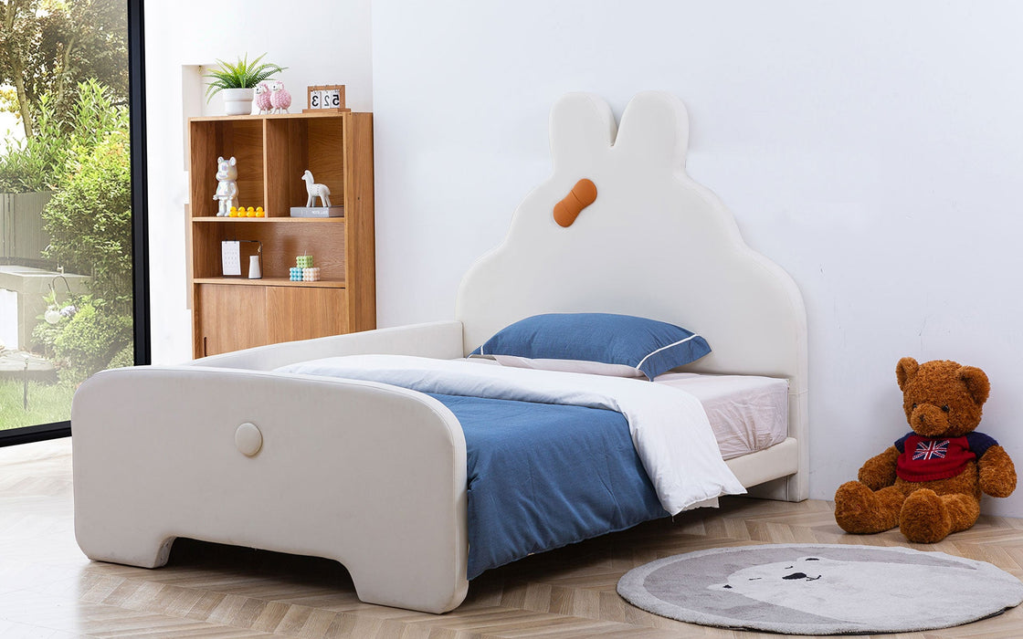 (Custom Order) Jubilee Furniture - Mila Rabbit-Shape Leather Teen Bed