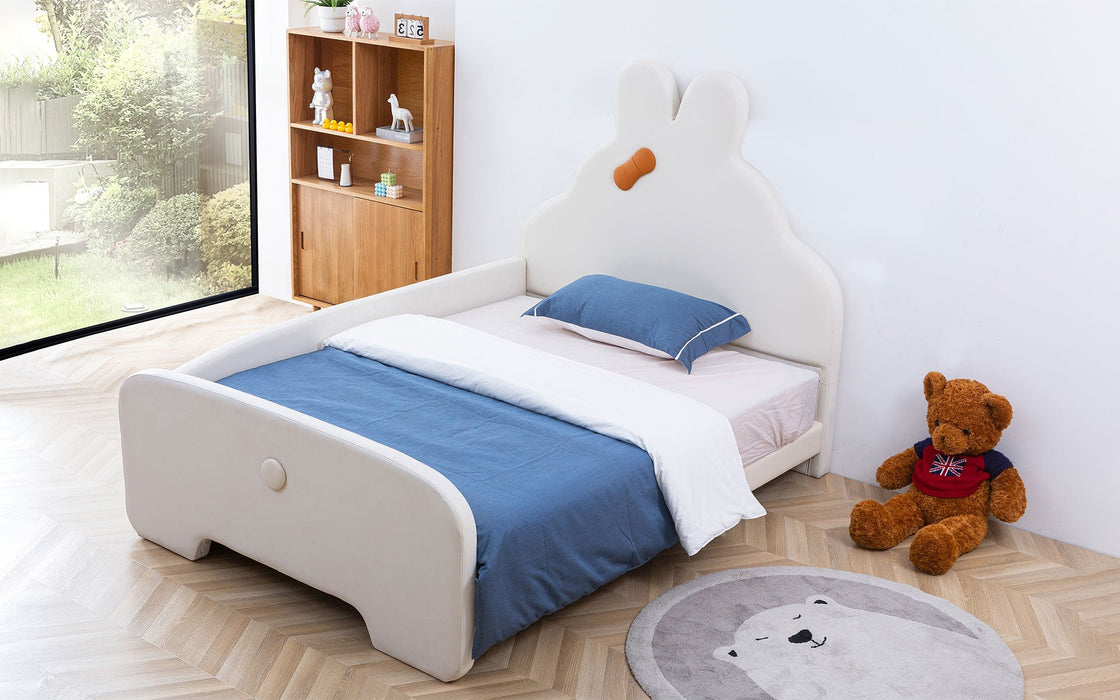 (Custom Order) Jubilee Furniture - Mila Rabbit-Shape Leather Teen Bed