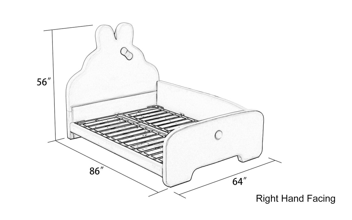 (Custom Order) Jubilee Furniture - Mila Rabbit-Shape Leather Teen Bed