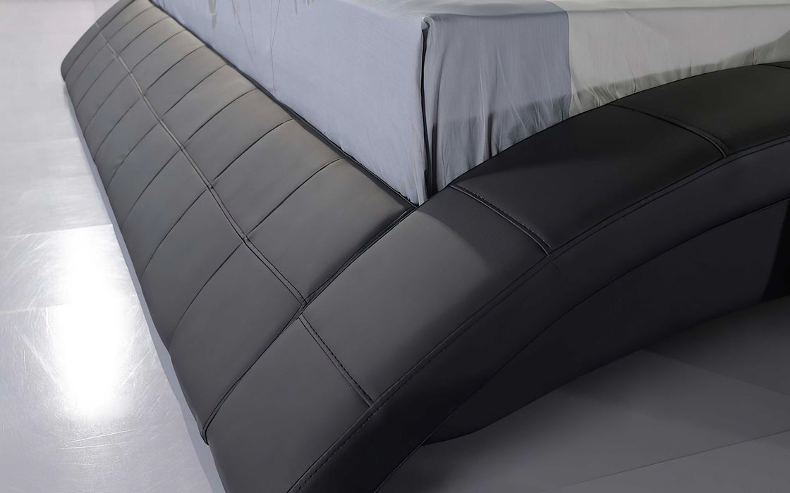 (Custom Order) Jubilee Furniture - Artemis Curved Modern Leather Platform Bed