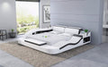 White leather storage bed 