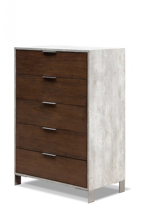 Jubilee Furniture - Nova Domus Redmond Modern Dark Walnut & Faux Concrete Chest