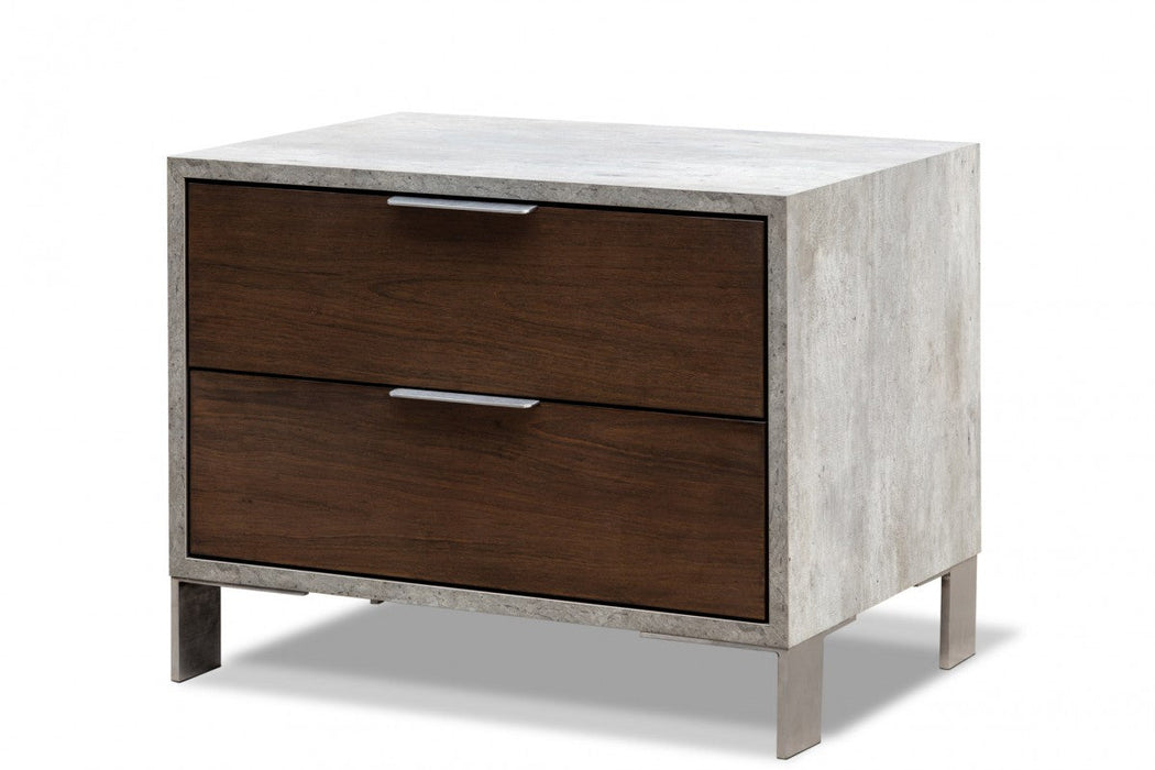 Jubilee Furniture - Camona Modern Dark Walnut & Faux Concrete Bedroom Set