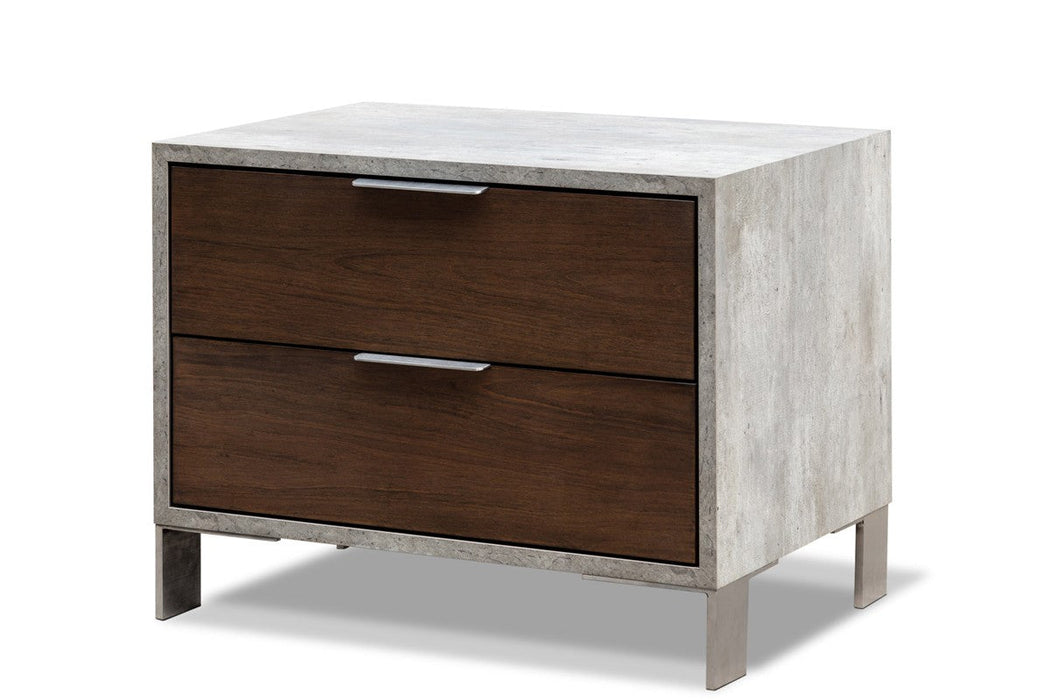 Jubilee Furniture - Nova Domus Redmond Modern Dark Walnut & Faux Concrete Nightstand