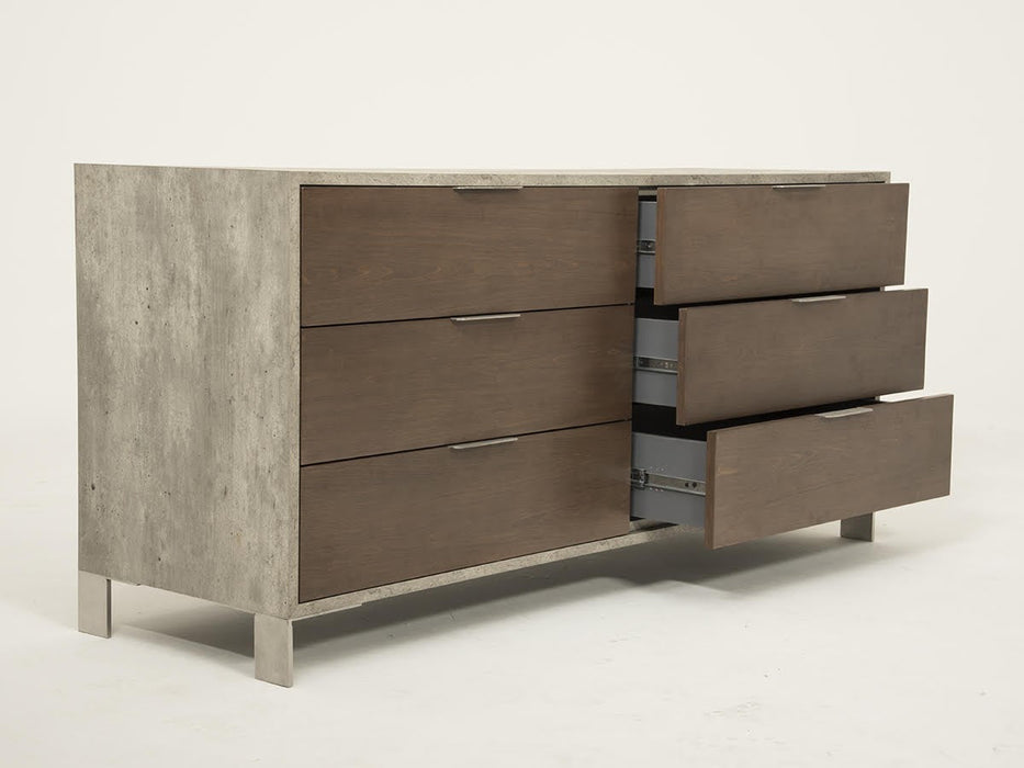 Jubilee Furniture - Nova Domus Redmond Modern Dark Walnut & Faux Concrete Dresser