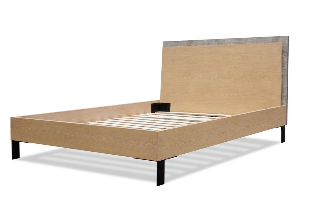 (Custom Order) Jubilee Furniture - Nova Domus Redmond Modern Dark Walnut & Faux Concrete Bed