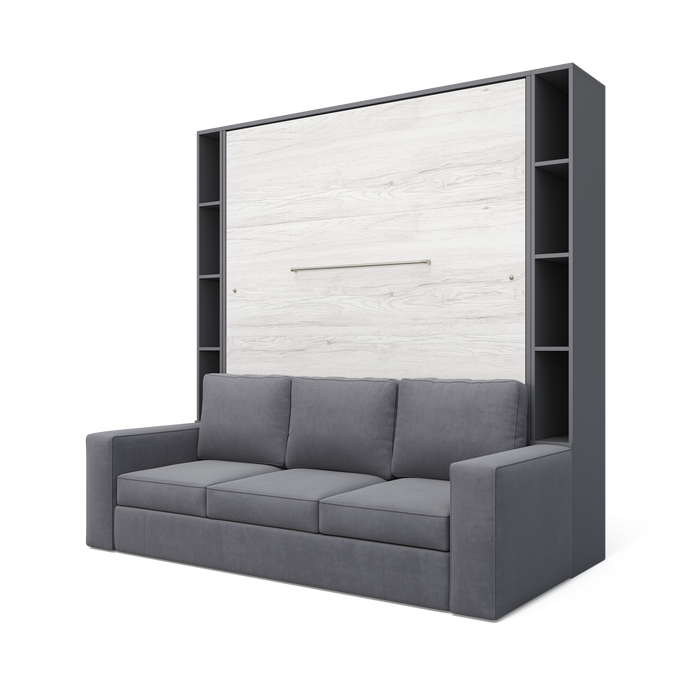 Maxima House - INVENTO Vertical Queen Size Murphy Bed with Sofa and Dual Cabinets
