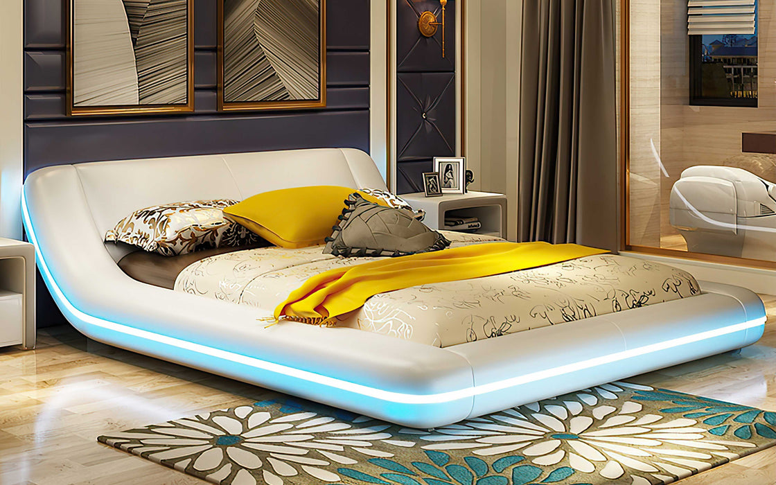 (Custom Order) Jubilee Furniture - Tavia Modern Minimalist Bed with LED Lights