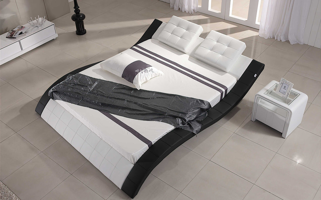 Jubilee Furniture - Artemis Curved Modern Leather Platform Bed