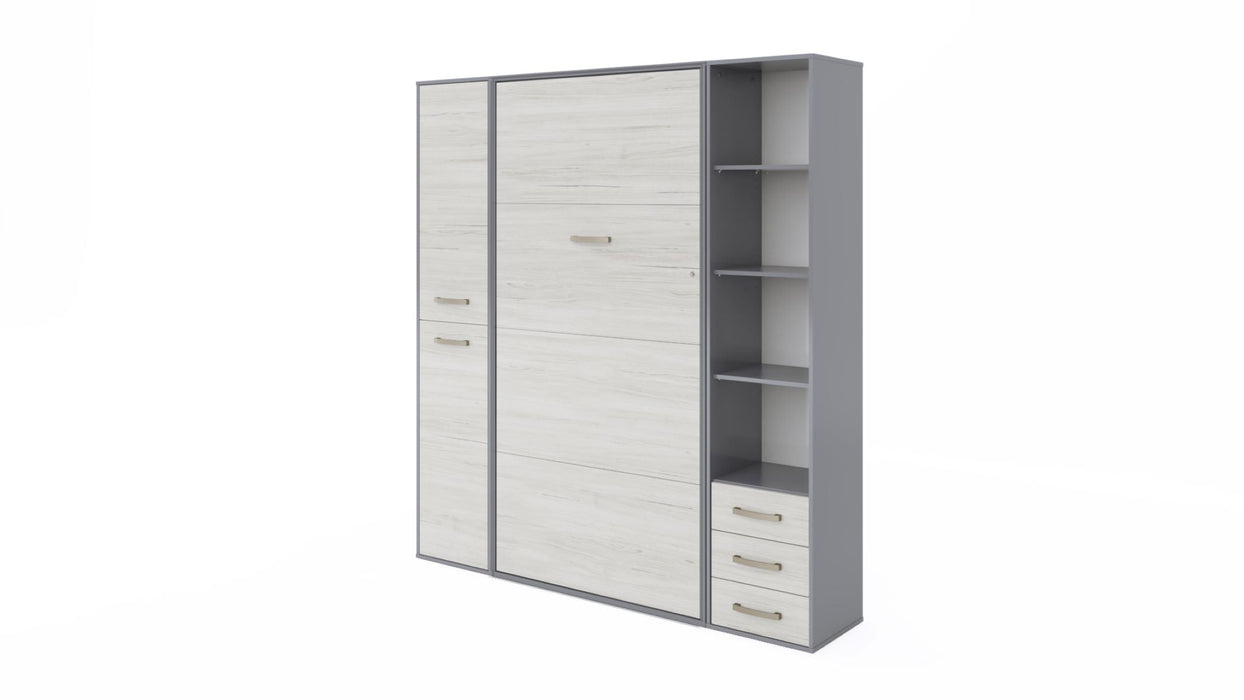 Maxima House - Invento European Twin Size Vertical Murphy Bed with Dual Storage Cabinets