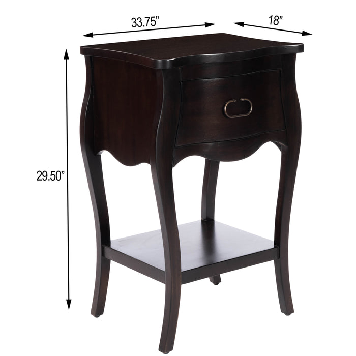 Butler Specialty Company, Rochelle 1 Drawer Nightstand, Dark Brown