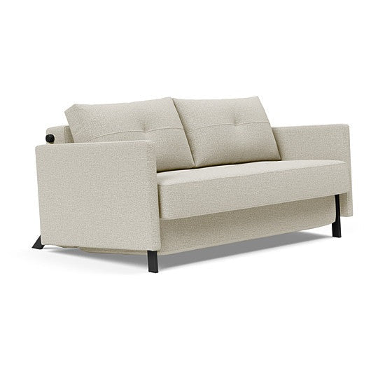 Innovation Living - Cubed 02 Sofa Bed with Arms in Full & Queen Size, Matt Black Steel Legs
