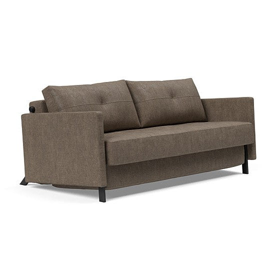 Innovation Living - Cubed 02 Sofa Bed with Arms in Full & Queen Size, Matt Black Steel Legs