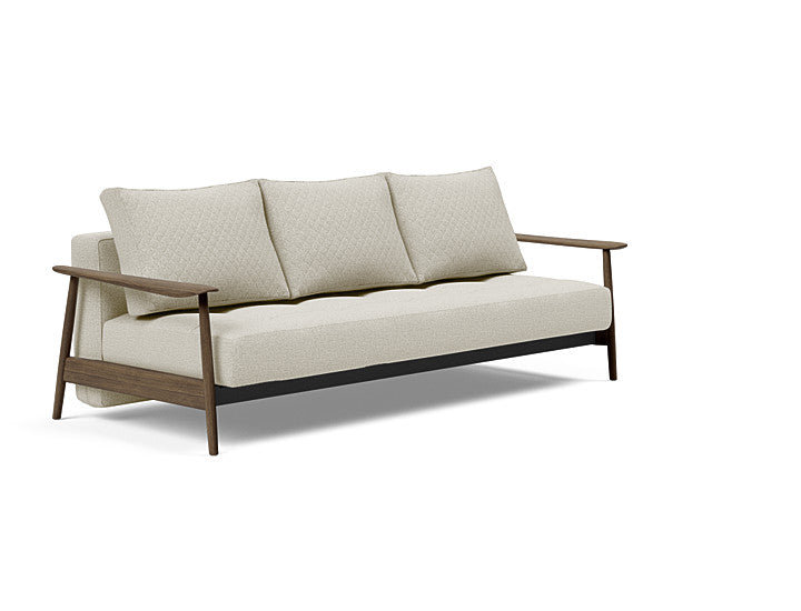 Innovation Living - Caluma Quilt Sofa With Smoked Oak Legs in 527 Mixed Dance Natural