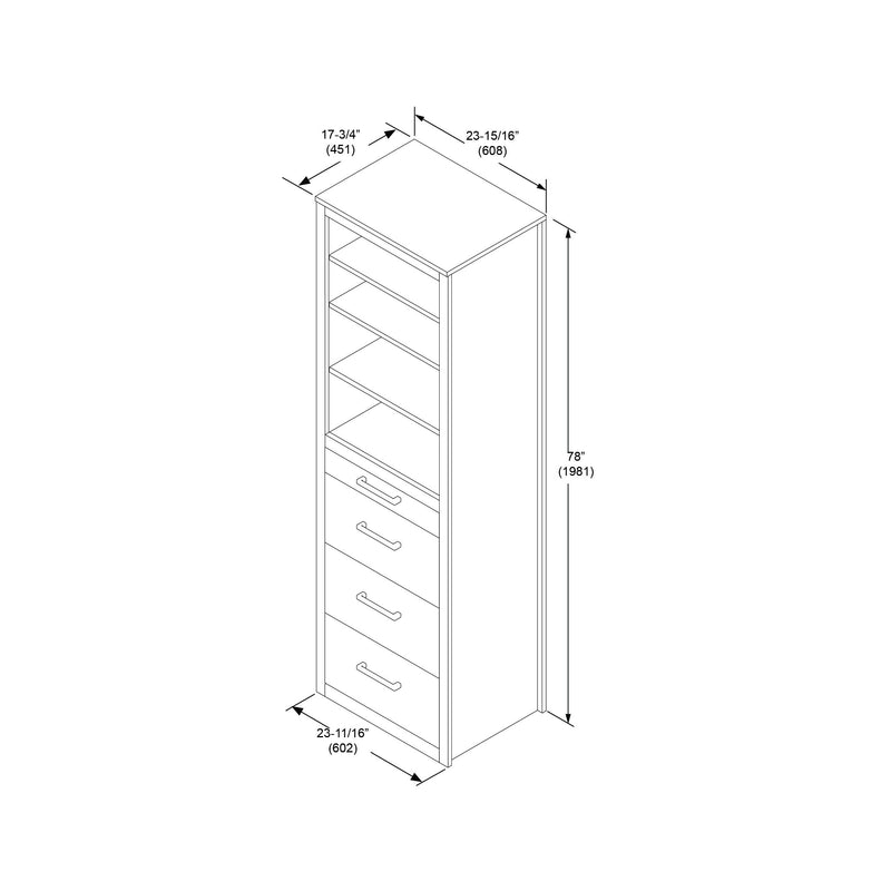Leto Muro - Alegra Desk Wall Bed with Cabinet Full/Double Size in White Finish