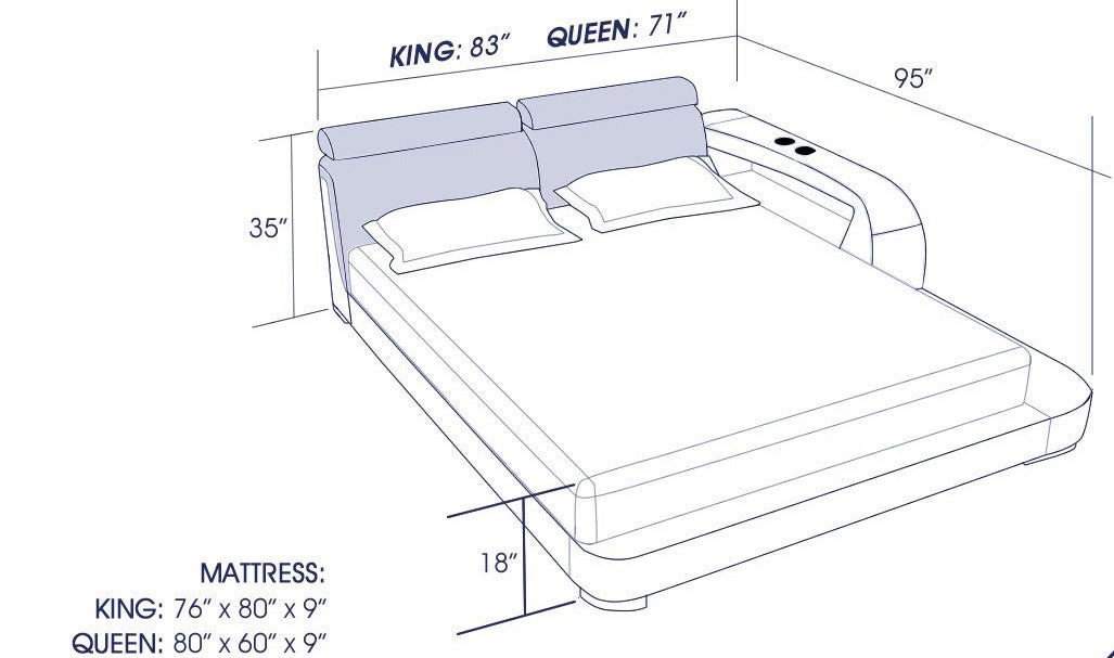 (Custom Order) Jubilee Furniture - Abilene Modern Leather Bed With Storage