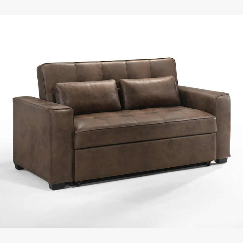 Night and Day - Brooklyn Queen/Full/Twin Sleeper Sofa in Cognac, Stone, Walnut