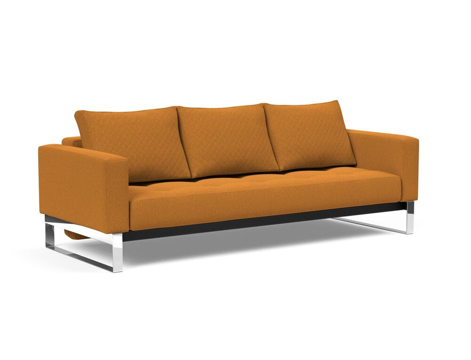 Innovation Living - Cassius Quilt Sofa Bed in Dark Wood & Chrome Legs