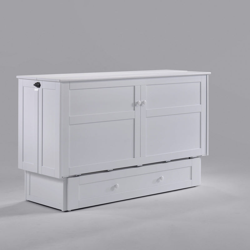 Night and Day Furniture - Clover Queen Cabinet Murphy Chest Bed with Mattress