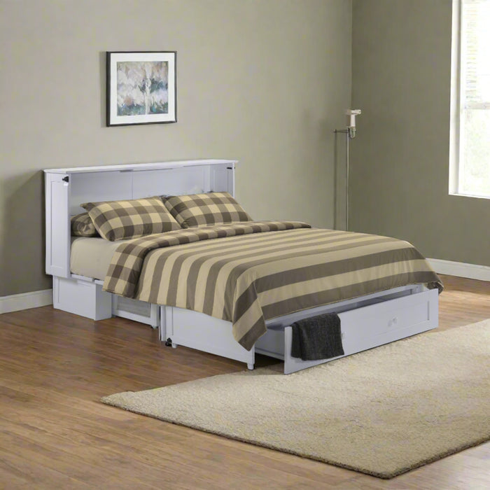 Night and Day Furniture - Clover Queen Cabinet Murphy Chest Bed with Mattress