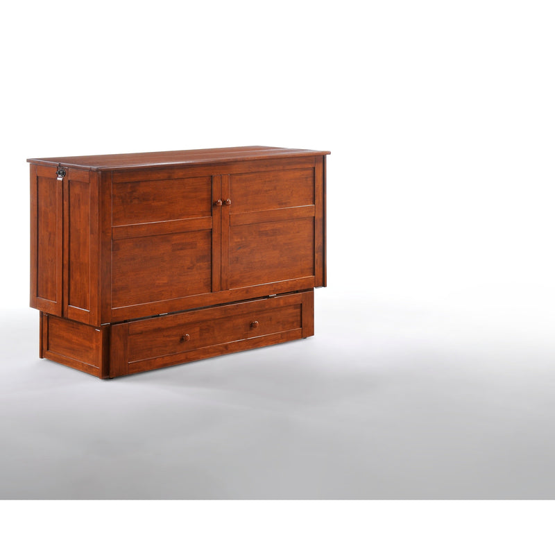 Night and Day Furniture - Clover Queen Cabinet Murphy Chest Bed with Mattress