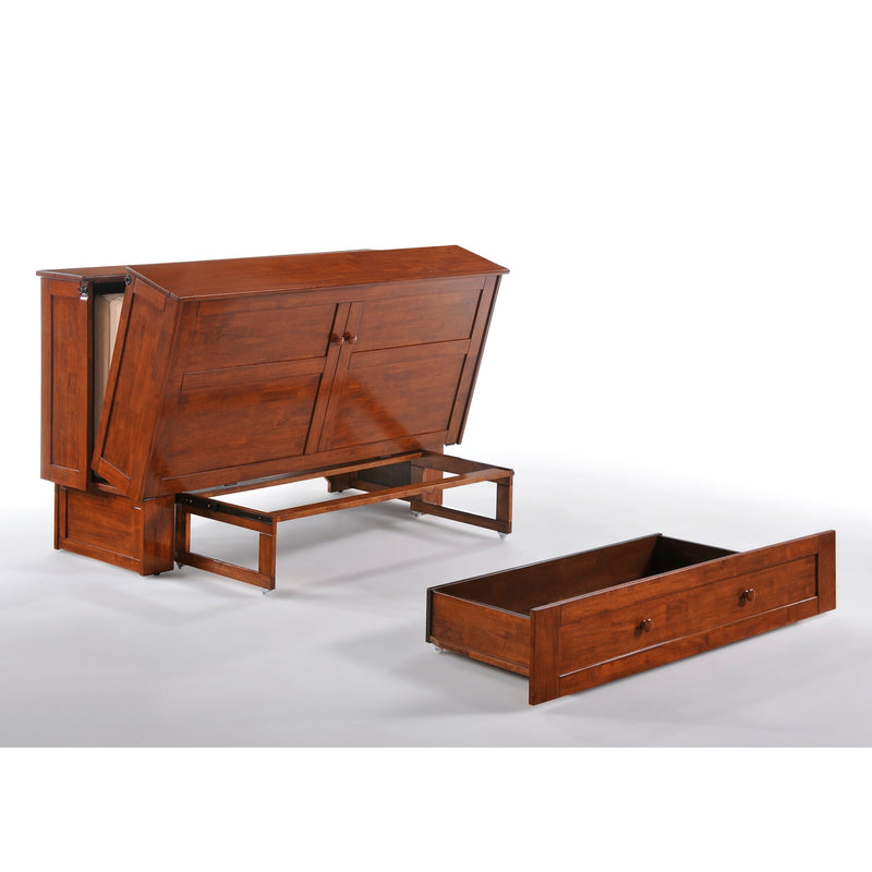 Night and Day Furniture - Clover Queen Cabinet Murphy Chest Bed with Mattress
