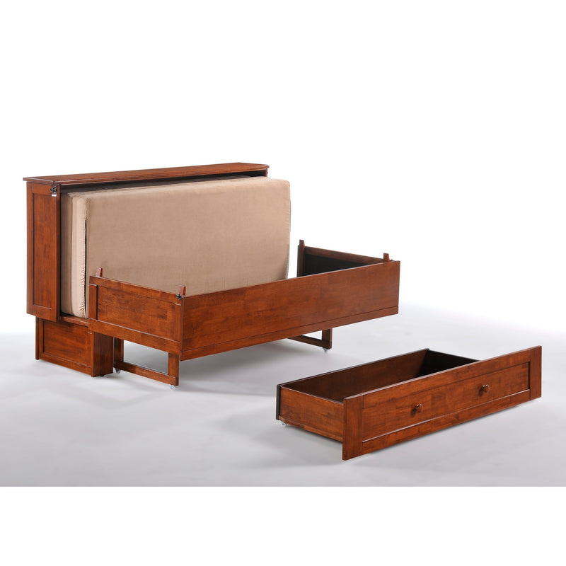 Night and Day Furniture - Clover Queen Cabinet Murphy Chest Bed with Mattress