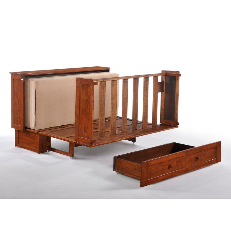 Night and Day Furniture - Clover Queen Cabinet Murphy Chest Bed with Mattress