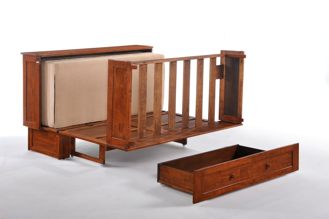 Night and Day Furniture - Clover Queen Cabinet Murphy Chest Bed with Mattress