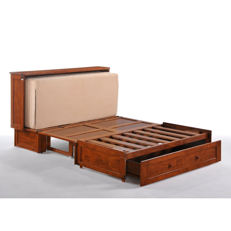 Night and Day Furniture - Clover Queen Cabinet Murphy Chest Bed with Mattress