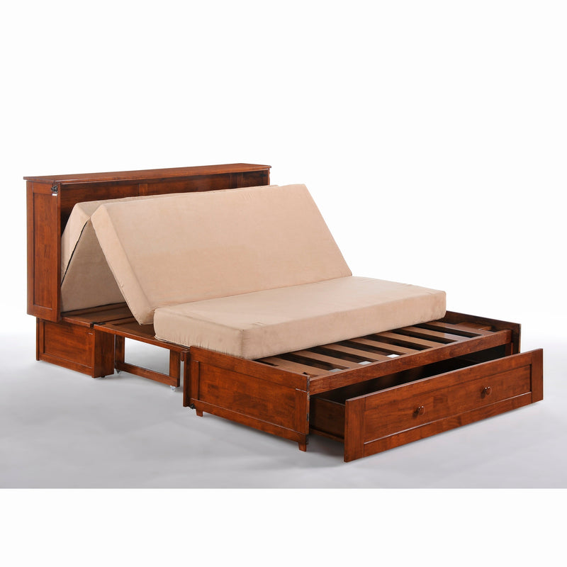 Night and Day Furniture - Clover Queen Cabinet Murphy Chest Bed with Mattress