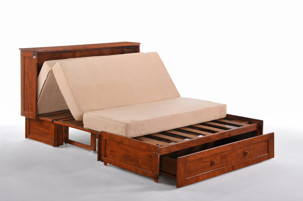 Night and Day Furniture - Clover Queen Cabinet Murphy Chest Bed with Mattress