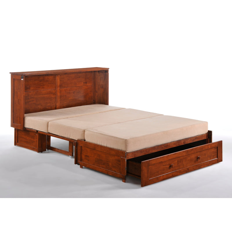 Night and Day Furniture - Clover Queen Cabinet Murphy Chest Bed with Mattress