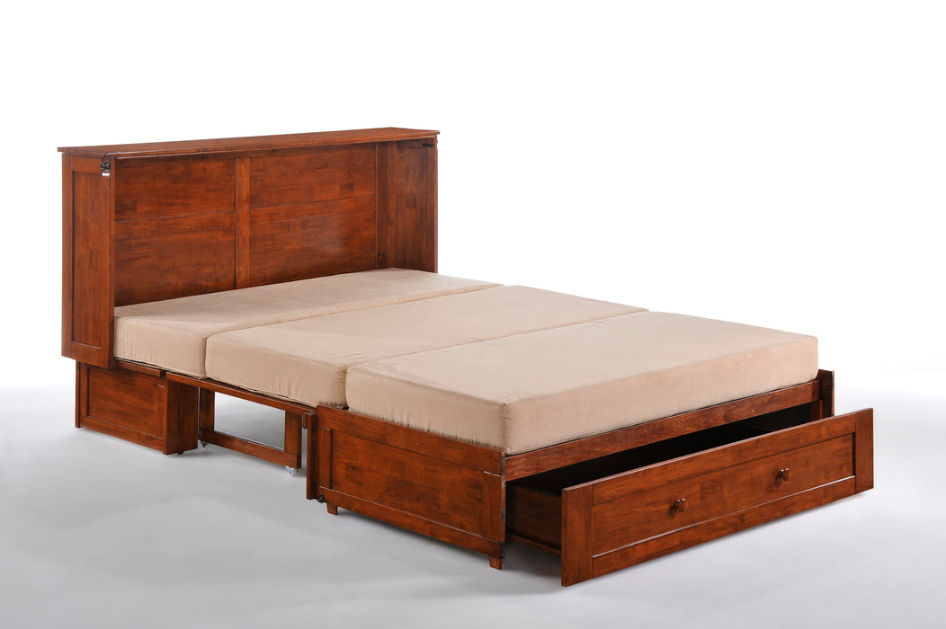 Night and Day Furniture - Clover Queen Cabinet Murphy Chest Bed with Mattress